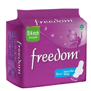 Freedom Sanitary Napkin, Heavy Flow Wings-Panty Style