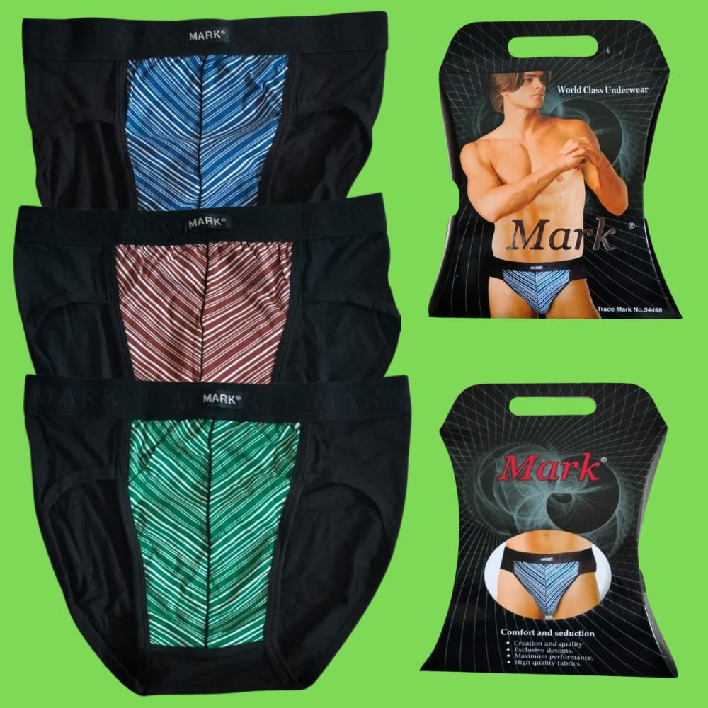 Package-1 (Mens Underwear) Mark Brand 3 Pcs Combo