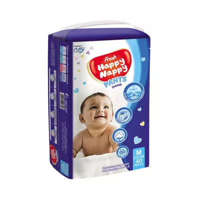 P16 Fresh Happy Nappy Diaper ( Pant Style) M (7-12 Kg) 40 Pcs