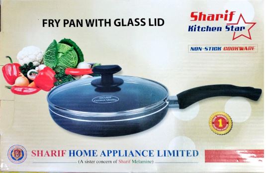 P182 harif Non-Stick Fry pan With Glass Lid  24 CM