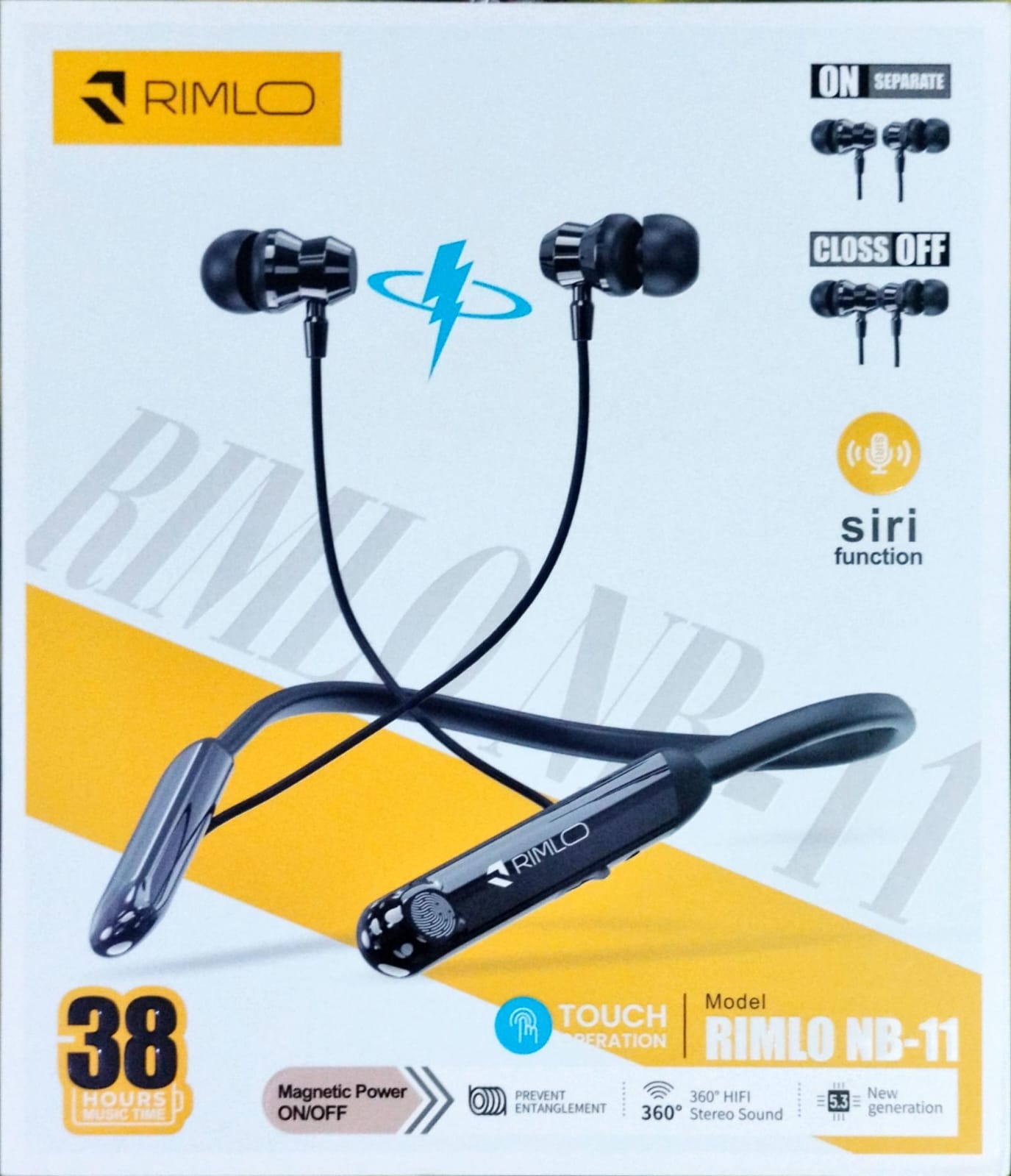 P352 RIMLO NB-11 Wireless Neckband Bluetooth Headphone Made in China