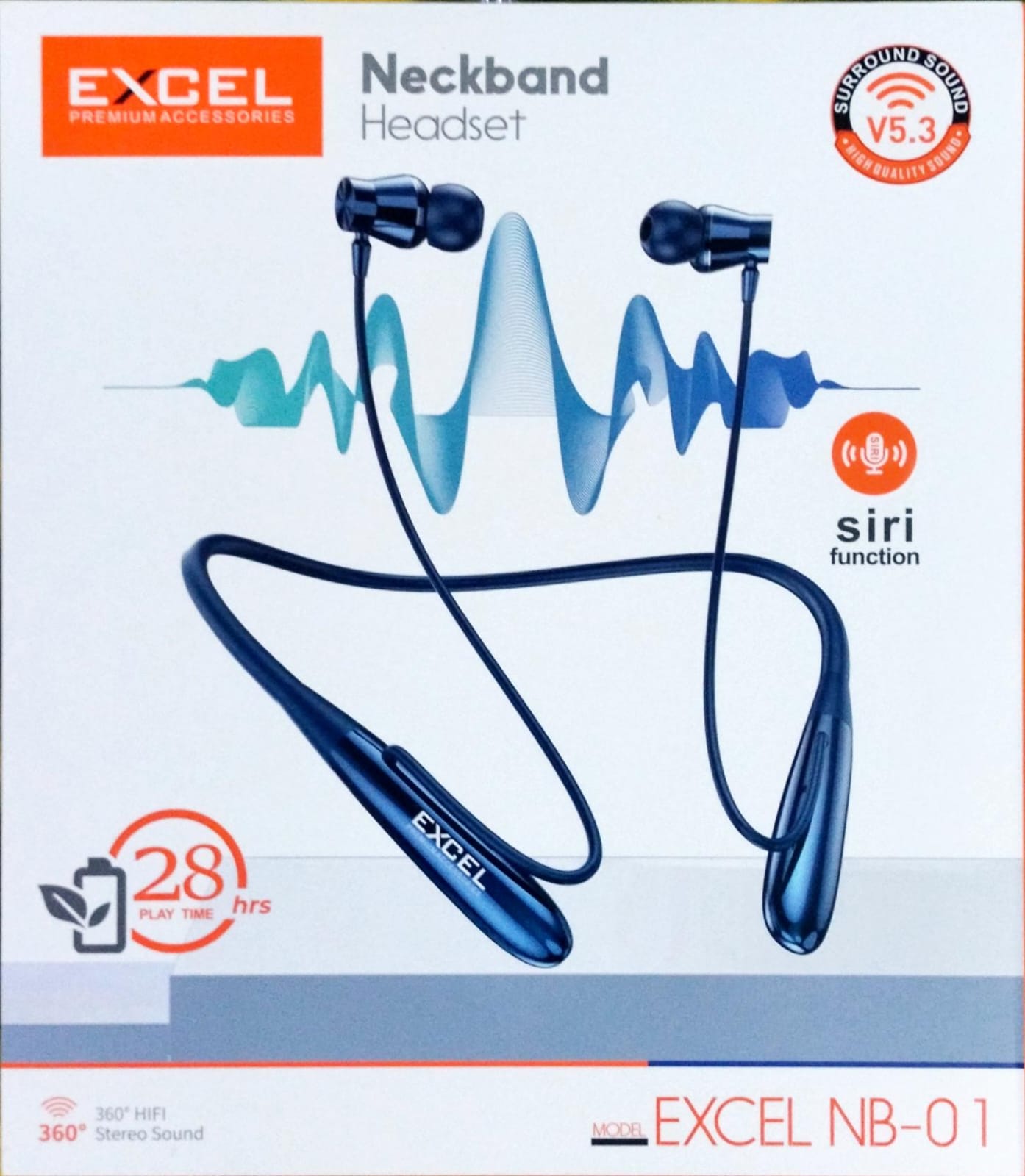 P353 Excel Wireless Neckband Bluetooth Headphone (Excel NB-01) Made in China