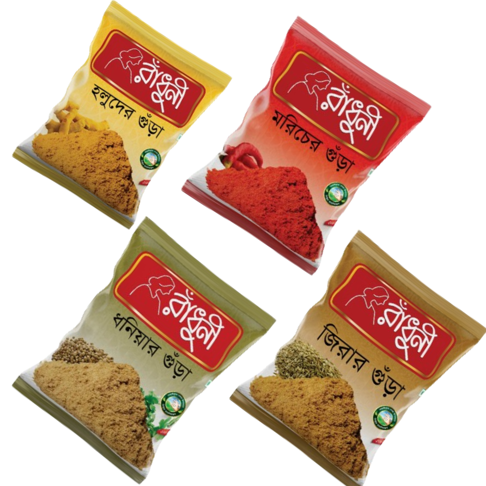 P382 Radhuni  Basic Mosolla (রাধুনি বেসিক মসল্লা) Small ackage (4 Items)