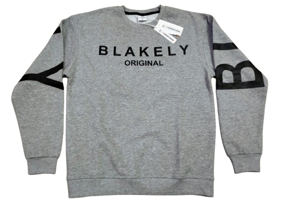 P383 Mens Long Sleeve Both Side Printed Sweat Shirt (BLAKLEY) Grey Mélange or Ash Color