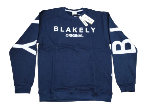 P384 Mens Long Sleeve Both Side Printed Sweat Shirt (BLAKLEY) Nave Blue Color